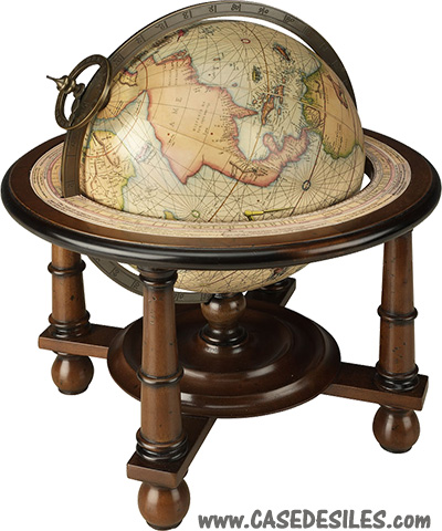 Mappemonde Phileas style Vintage globe terrestre de bureau blanc avec base  dorée