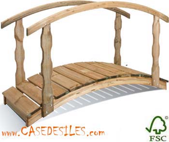 Pont de jardin - pont de bassin - passerelle en bois - dim. 100L x