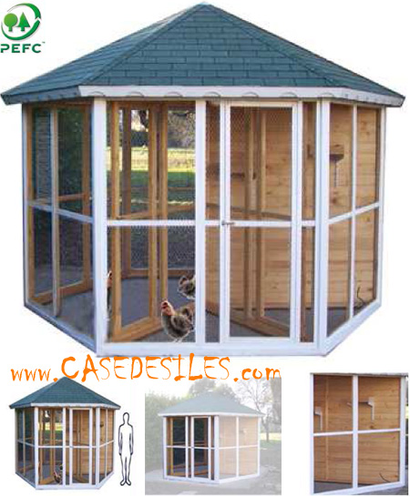 Volière cage à oiseaux en bois de haute qualité 72x60x167cm pour
