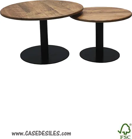 Table basse métal et bois coffre Atelier - 7060
