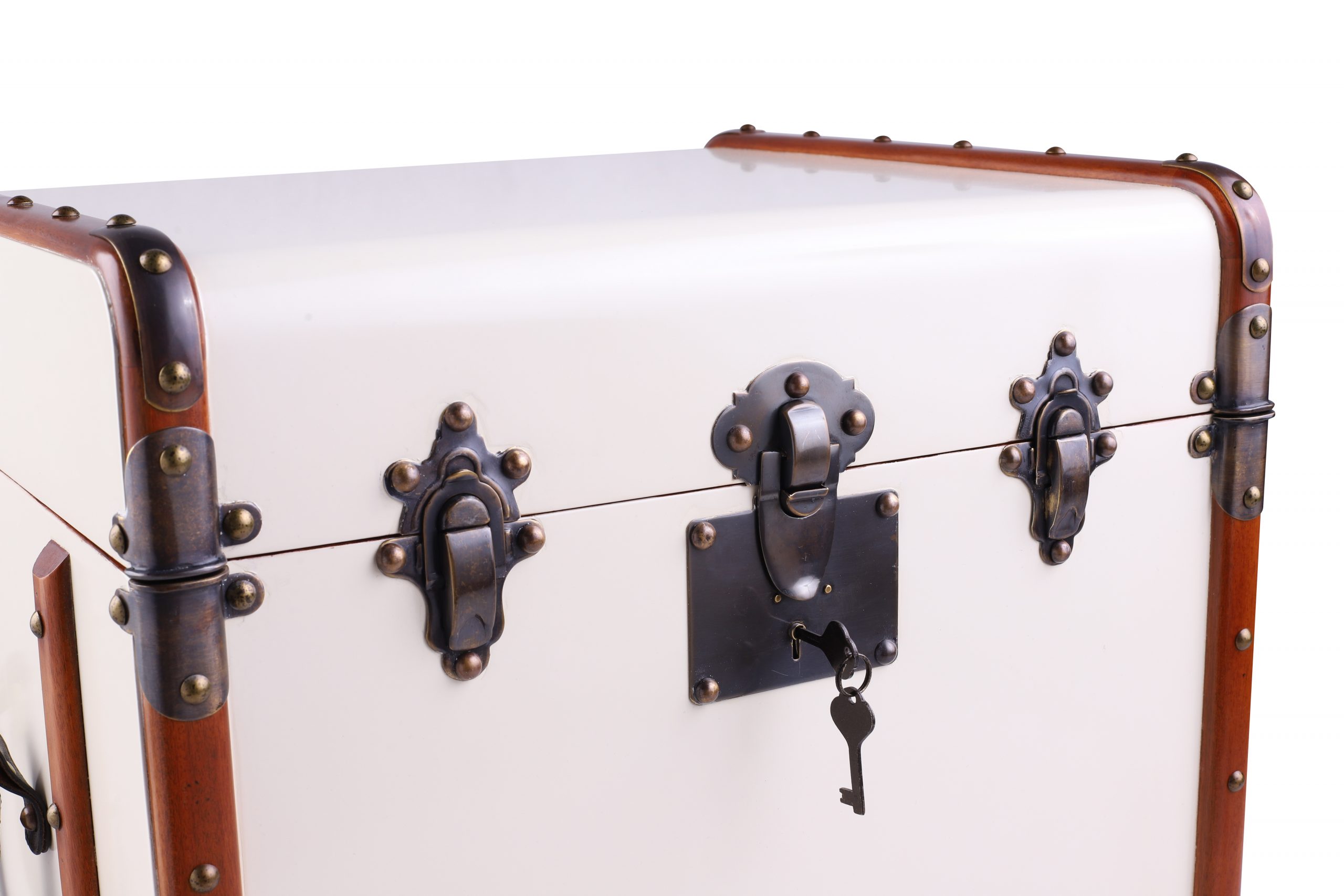 Malle de cabine bois laiton avec serrure MF079S – Image 3