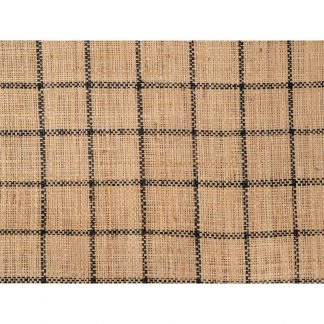 TISSAGE RAPHIA NATUREL AVEC CARREAUX NOIRS EN ROULEAUX DE 90CMX5M