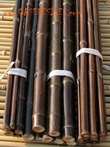 Tiges bambou noirs lot 3 bâtons bambou D2-2.2cm L2.95m