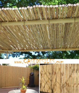 Clôture de bambou régulière et naturelle L250cm - H1m