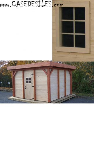 Kit fenêtre bois pour avent tonnelle carport F35