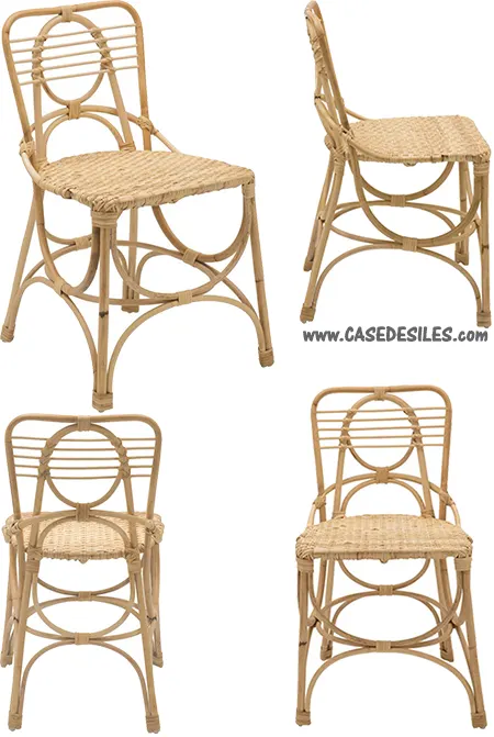 Chaise rotin naturel design Gingko Horizon 471