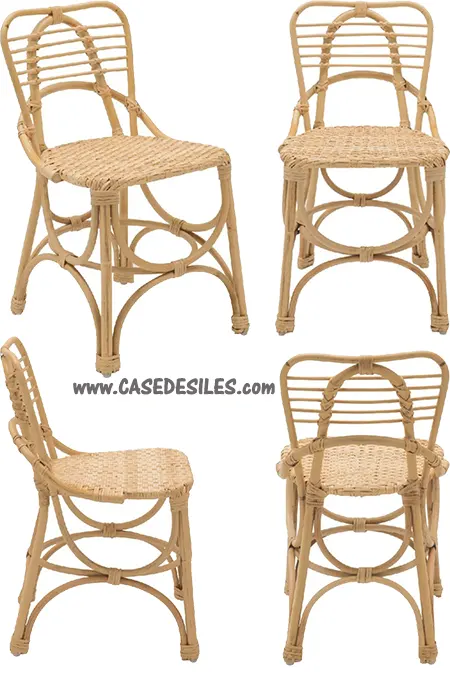 Chaise rotin naturel pour enfant gingko horizontal 474 