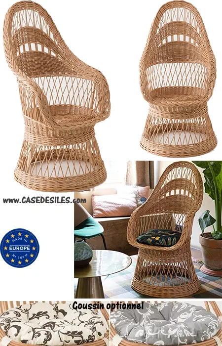 Fauteuil osier ajouré cuivre Firmin WM21-05