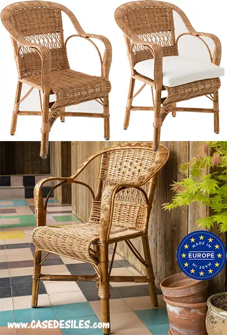 Fauteuil osier cuivré naturel écologique Daddy 022