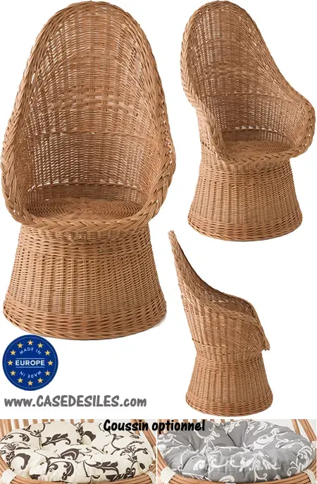 Fauteuil osier naturel Europe cuivre Firmin WM21