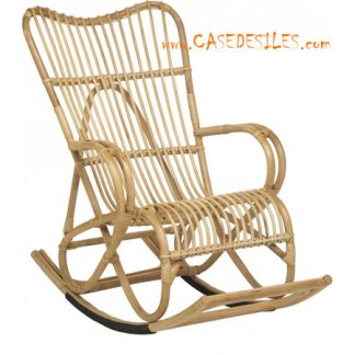Rocking chair rotin naturel vintage CDI629-4