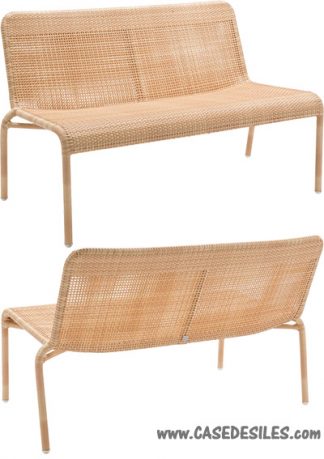 Banquette de jardin tressée sur aluminium naturelle 4402RN