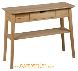 Console bois massif chêne 1 tiroir CDI4103