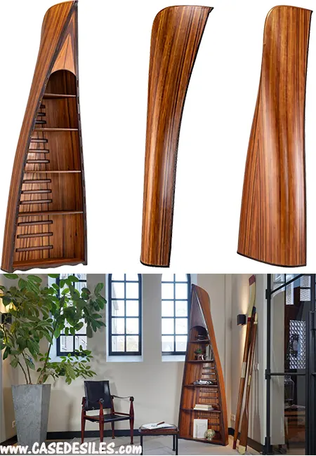 Etagère barque chaloupe concert en bois MF243