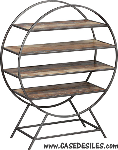 Étagère industrielle acier bois récupération 1828