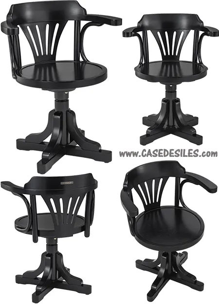 Fauteuil de bureau commissaire de bord noir MF081B