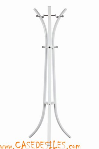 Portemanteaux contemporain tube acier blanc 2429BL