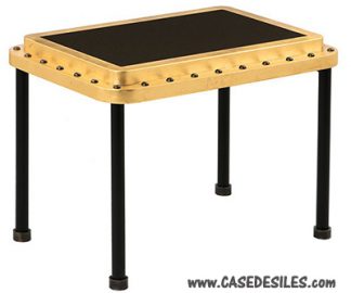 Table basse d'appoint bois métal marine finition or MF168