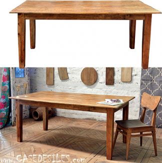 Table bois manguier et recyclé naturel rect cj54