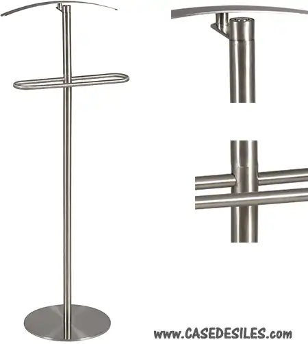 Valet de nuit cacier inoxydable brossé design 2425