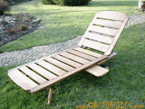 Bain de soleil transat bois massif western Relax