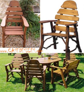 Fauteuil bois massif en chêne western Nevada