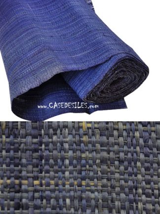 Revêtement mural naturel raphia tissé bleu 25m