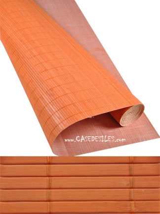 Tissage bambou revetement mural 7mm Orange