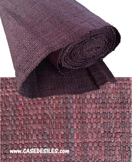 Tissage raphia habillage naturel acajou 120x5m